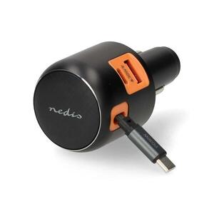 CCH1C1A60WBK - Autonabíjačka so zatahovacím káblom PD 30 W, 2× USB-C + 1× USB-A CCH1C1A60WBK vyobraziť