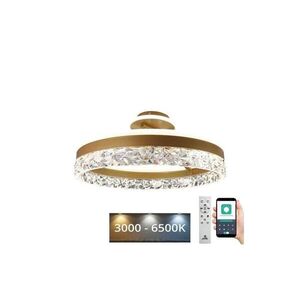 LED Stmievateľný prisadený luster LED/86W/230V 3000-6500K zlatá + diaľkové ovládanie TA1306/G vyobraziť