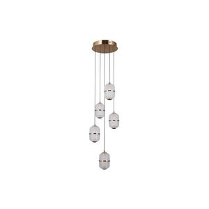 PND-34375-5-HBR - LED luster na lanku ALANI 5xLED/5, 6W/230V 3000K zlatá PND-34375-5-HBR vyobraziť