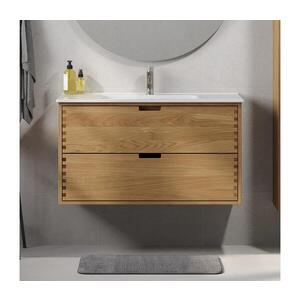 BATH DELUXE Kúpeľňová skrinka s umývadlom GRIBSKOV 100 cm béžová/dub/biela BT0203+BT0223 vyobraziť