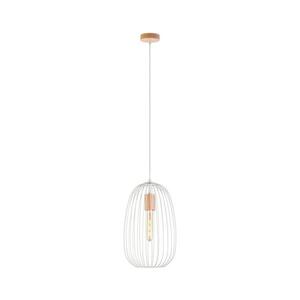 Luster na lanku OVELLA 1xE27/15W/230V, priemer 25 cm, krémová/borovica W-KM 1367/1 SAND+DS vyobraziť