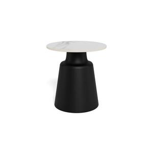 Konferenčný stolík SANTORINI pr. 45 cm biela/čierna/keramika H000025005 vyobraziť