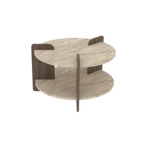 Konferenčný stolík PURO, priemer 70 cm, béžová/orech 116SAM1511 vyobraziť