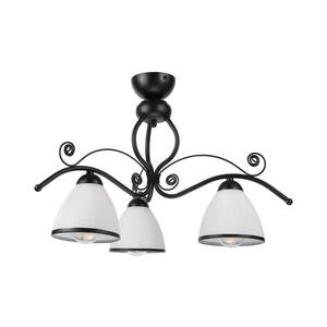 Prisadený luster RETRO 3xE27/60W/230V čierna/biela LM-3.51/A/CZARNY PÓŁMAT vyobraziť