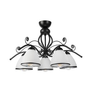 Prisadený luster RETRO 5xE27/60W/230V čierna/biela LM-5.51/A/CZARNY PÓŁMAT vyobraziť
