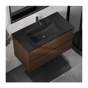 BATH DELUXE Kúpeľňová skrinka s umývadlom KENWOOD 91 cm orech/čierna BT0124+BT0229 vyobraziť