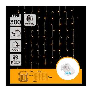 B.V. - vonkajšia vianočná LED reťaz 300×LED/8 funkcií 3×AA 6×3 m IP44 teplá biela B10303K3G vyobraziť