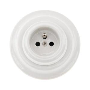 Reblig - Porcelánová retro domová zásuvka s rámčekom 250V/16A biela RGR52AF-W vyobraziť