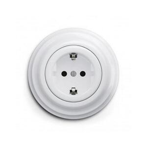 Reblig - Retro domová zásuvka s rámikom SCHUKO 230V/16A snehovo biela RG0151+RG0160 vyobraziť