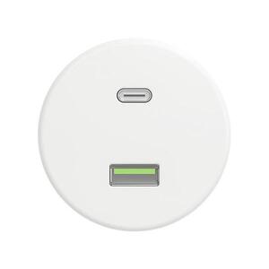 Reblig - Retro USB zásuvka A+C bez rámčeka snehovo biela W/USB vyobraziť