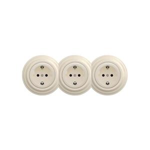 Reblig - Trojitá retro domáca zásuvka s rámikom SCHUKO 230 V béžová RG0136+2xRG0135+3xRG0144 vyobraziť
