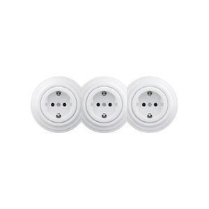 Reblig - trojitá retro domová zásuvka s rámčekom SCHUKO 230 V, snehovo biela RG0153+2xRG0152+3xRG0160 vyobraziť