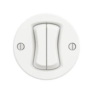 Reblig - Retro dvojité tlačidlo bez rámčeka snehovo biele W/V2/TL2 vyobraziť