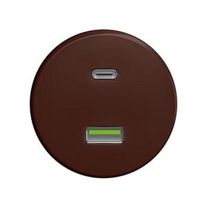 Reblig - Retro USB zásuvka A+C bez rámčeka hnedá H/USB vyobraziť