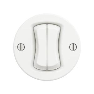 Reblig - Retro dvojitý schodiskový vypínač bez rámika č. 6+6 snehovo biely W/V2/66 vyobraziť