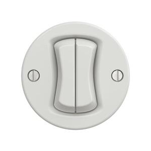 Reblig - Retro dvojitý schodiskový vypínač bez rámčeka č. 6+6 keramická biela K/V2/66 vyobraziť