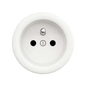 Reblig - Retro domová zásuvka bez rámčeka 230V snehovo biela W/ZF vyobraziť