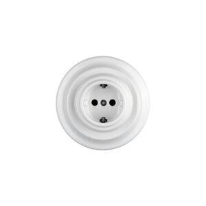 Reblig - porcelánová retro domová zásuvka so rámikom SCHUKO 250V/16A, biela RGRAG-W vyobraziť