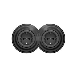 Reblig - Dvojitá retro domová zásuvka s rámčekom SCHUKO 230V antracit 2xRG0044+2xRG0110 vyobraziť
