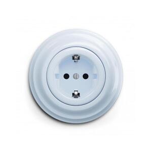 Reblig - Retro domová zásuvka s rámčekom SCHUKO 230V/16A modrá RG0025+RG0108 vyobraziť