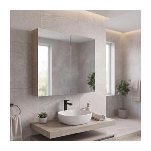 Dřevojas - Zrkadlová kúpeľňová skrinka NEXI 80x68 cm tmavý dub 8596204810320 vyobraziť