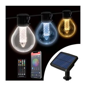 LED stmievateľná solárna svetelná reťaz 15xLED/1, 5W/3, 7/5V 2200 mAh 9 m IP65 čierna + diaľkové ovládanie 11743 vyobraziť