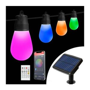 LED RGBIC solárny reťazec 15xLED/1, 3W/3, 7V 2200 mAh 8 m IP65 čierny + diaľkové ovládanie 11746 vyobraziť