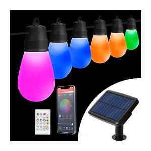 LED RGBIC Solárny reťaz 30xLED/1, 3W/3, 7V 2200 mAh 14, 37 m IP65 čierna + diaľkové ovládanie 11747 vyobraziť