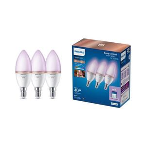Sada 3 ks LED RGB stmievateľných žiaroviek Philips SMART C37 E14/4, 9W/230V 2200-6500K 8720169210318 vyobraziť