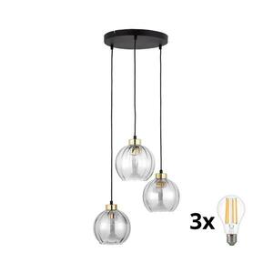 LED luster na lankách DEVI 3xE27/15W/230V čierna/číra 4579 vyobraziť