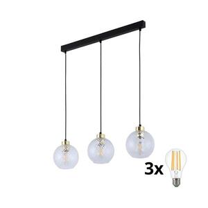 LED závesný luster na lanku DEVON 3xE27/15W/230V čierna/číra 4587 vyobraziť