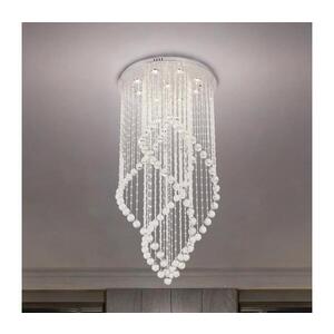 LED krištáľové stropné svietidlo NAURU LED/30W/230V, priemer 60 cm, lesklý chróm + diaľkové ovládanie N3014 vyobraziť