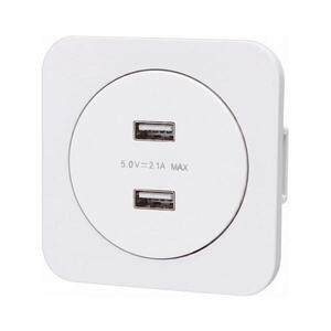 B.V. - USB napájacia zásuvka s rámčekom 2x USB-A biela AI2749+AI2748 vyobraziť