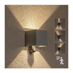 Brilagi - LED vonkajšie nástenné svietidlo so senzorom CUBE LED/6W/230V šedé IP65 WO-HR60432S-LED-OEM-SA vyobraziť