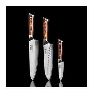 Gudaro-SADA Šéfkuchársky nôž FENG+Santoku kuchynský nôž+ damaškový kuchynský nôž GU0001+GU0002+GU0003 vyobraziť