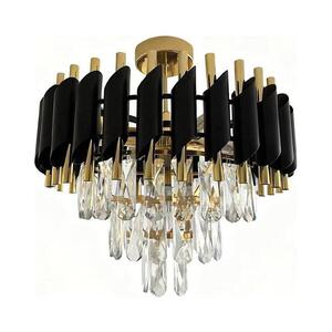 Prisadený luster CRISTAL 5xE14/10W/230V priemer 38 cm čierna/zlatá ML2562 vyobraziť