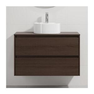 BATH DELUXE Kúpeľňová skrinka s umývadlom TRONDHEIM/VIKEDAL 90x57x46 cm orech/biela BT0160+BT0153 vyobraziť