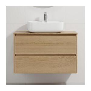 BATH DELUXE Kúpeľňová skrinka s umývadlom TRONDHEIM/KRISTIANSAND 90x57x46 cm dub/biela BT0168+BT0154 vyobraziť