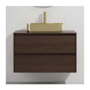 BATH DELUXE Kúpeľňová skrinka s umývadlom TRONDHEIM/LJORDAL 90x57x46 cm orech/mosadz BT0171+BT0153 vyobraziť