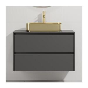 BATH DELUXE Kúpeľňová skrinka s umývadlom TRONDHEIM/LJORDAL 90x57x46 cm antracit/mosadz BT0171+BT0152 vyobraziť