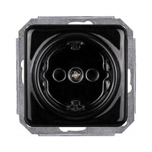 Elhard - Keramická retro domová zásuvka bez rámčeka SCHUKO 230 V čierna KV2101B vyobraziť