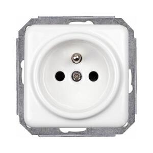 Elhard - Keramická retro domová zásuvka bez rámčeka 230 V biela KV2100W vyobraziť