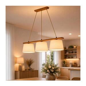 Závesný luster AIDA 3xE27/15W/230V, priemer 25 cm, dub/krémová LD-3.98/DĄB RUSTIK/KREM vyobraziť