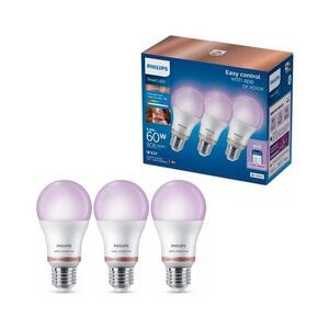 SADA 3x stmievateľných RGB LED žiaroviek Philips SMART A60 E27/8, 8W/230V 2200-6500K 8720169204423 vyobraziť