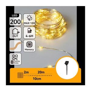 B.V. - LED solárny reťaz 200xLED/8 funkcií 22m IP65 teplá biela 800 mAh B10201ACSK vyobraziť