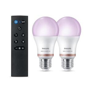 SADA 2x stmievateľné RGB LED žiarovky Philips SMART A60 E27/8, 5W/230V 2200-6500K + diaľkové ovládanie 8721103160102 vyobraziť