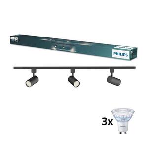 Philips - LED stmievateľné bodové svietidlo v lište systému EASYLINK 3xGU10/6, 2W/230V 1m čierna P7613+3xP4914 vyobraziť