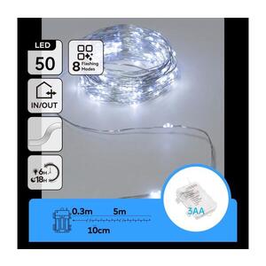 B.V. - LED reťaz 50xLED/3xAA 5, 3m studená biela B10303K1C vyobraziť