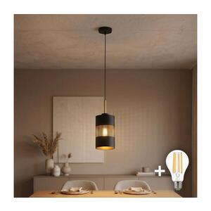 LED luster na lanku BOGART 1xE27/15W/230V čierna/zlatá 4400 vyobraziť