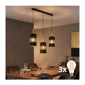 LED luster na lanku BOGART 3xE27/15W/230V čierna/zlatá 4401 vyobraziť